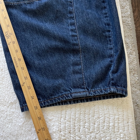 Old Navy Jeans Women's L Blue Barrel Baggy High Rise Dark Wash Pull On - Picture 10 of 11